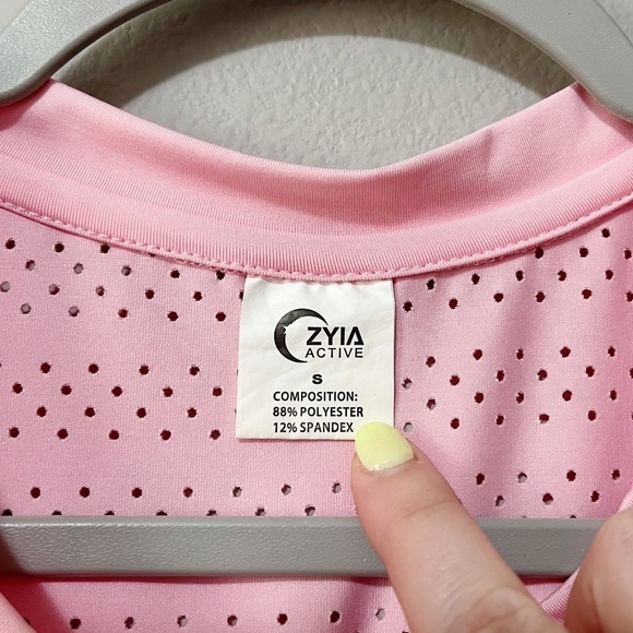 ZYIA Active Pink Blossom Mesh Chill Tank Top Women's Size Small Gym Running - Picture 8 of 9